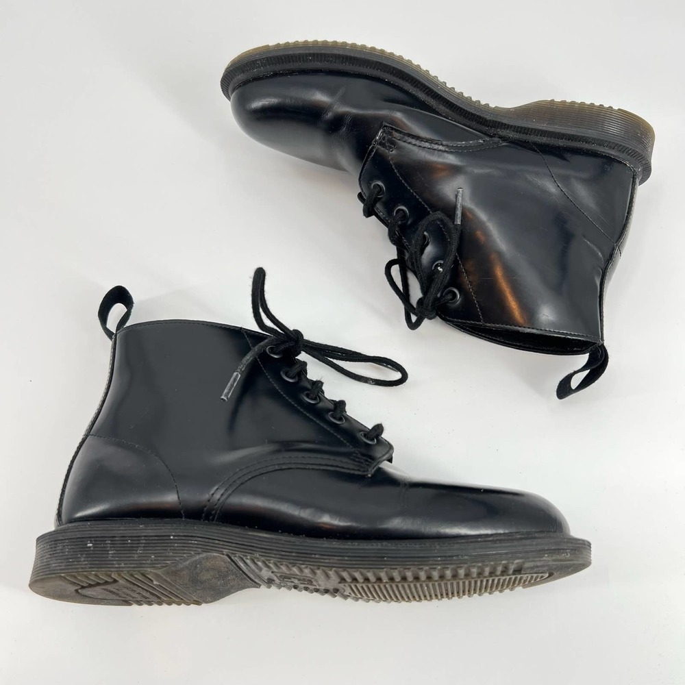 Martens Emmeline Refined Lace Up Leather Boot black polished smooth size 7 - Picture 9 of 10